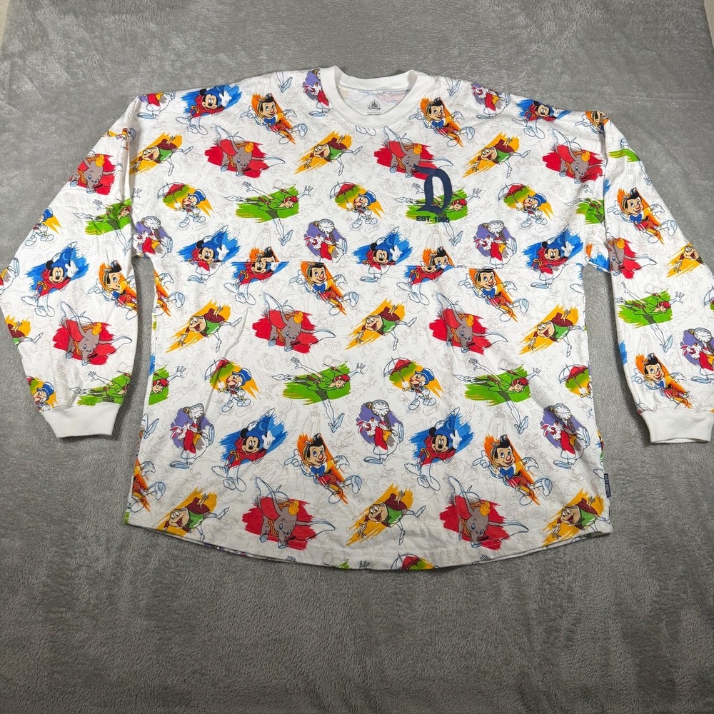 Disney Disneyland Resort Spirit Jersey Shirt Womens XL Allover Print Mickey
